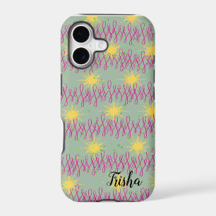 iPhone 11 Case with Yellow Stars & Purple Swirls