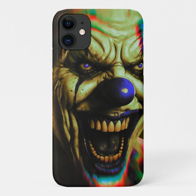 iPhone 11 phone case with creepy scary clown (Back)