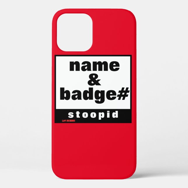 iPhone 12 Pro case  "NAME & BADGE#" (Back)