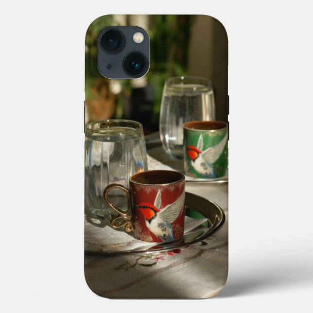 iPhone 13 Cases Peaceful Coffee Cup Image (Back)