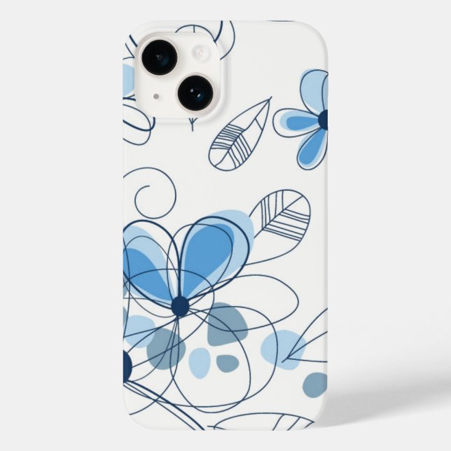 iPhone 14 Case-Blue Flowers  Case-Mate iPhone Case (Back)