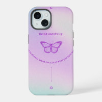 iPhone 15 Case - Reflective Butterfly Design with 