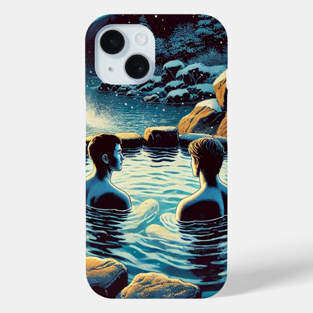 iPhone 15 Case - Young men in onsen (Back)