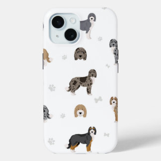 iPhone 15 heavy duty case dogs aussiedoodle