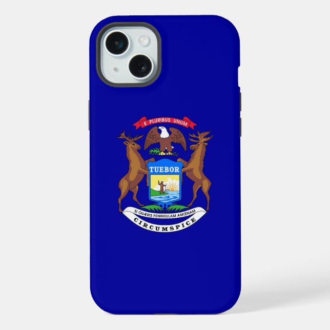 iPhone 15 Plus Case-Mate, Michigan flag Case (Back)