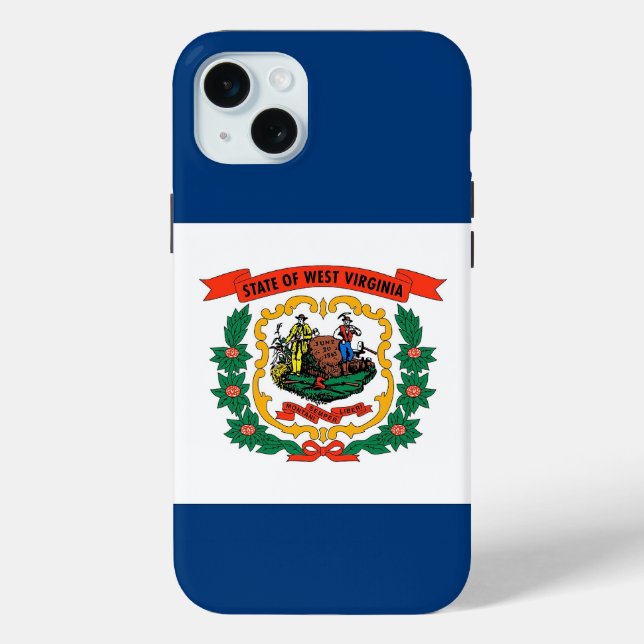 iPhone 15 Plus Case-Mate, West Virginia flag Case-Mate iPhone Case (Back)