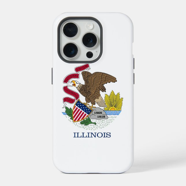 iPhone 15 Pro Case-Mate, Illinois flag Case (Back)
