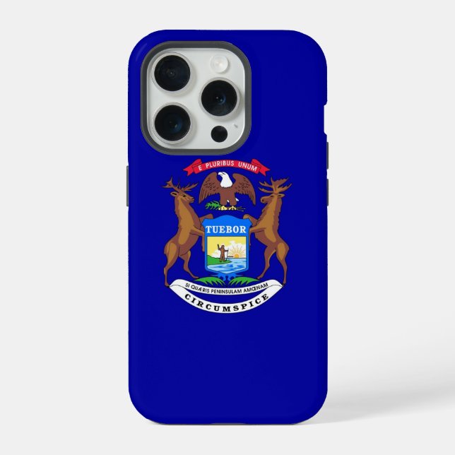 iPhone 15 Pro Case-Mate, Michigan flag Case (Back)