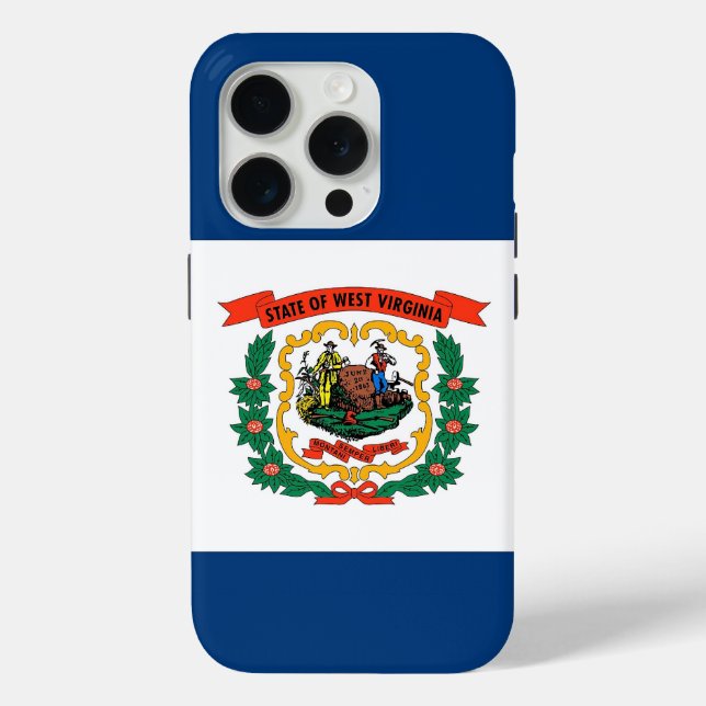 iPhone 15 Pro Case-Mate, West Virginia flag Case-Mate iPhone Case (Back)