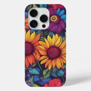 iPhone 15 Pro cases - Abstract Sunflower Floral
