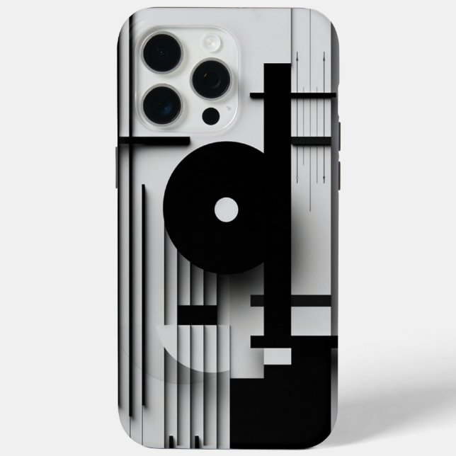 iPhone 15 pro max case black white colour  (Back)
