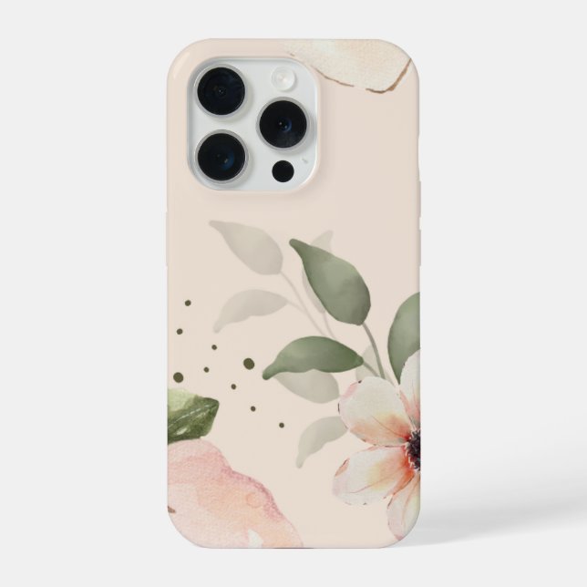 Iphone 15 Pro Phone Case (Beautiful flower design) (Back)