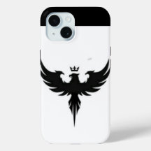 "iPhone 15 White & Eagle Design Case - Bold and El