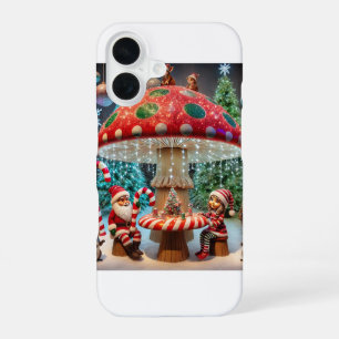 iPhone 16 Case: Christmas Mushroom Design Case