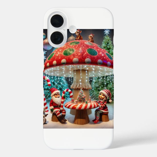iPhone 16 Case: Christmas Mushroom Design Case-Mate iPhone Case (Back)