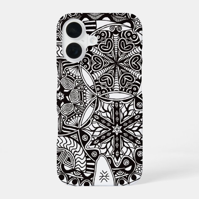 iPhone 16 Case "Golden Nebulae" (monochrome) (Back)