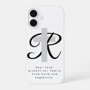iPhone 16 case with relgious cross and prayer
