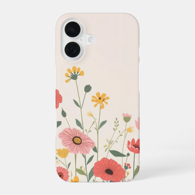 IPhone 16 cute floral case (Back)