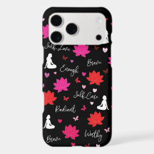 iPhone 16 Pro Max Case Floral Affirmation Words