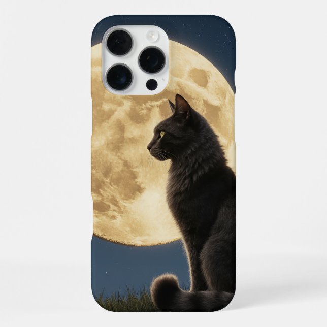 iPhone 16 Pro Max cat and moon phone case (Back)