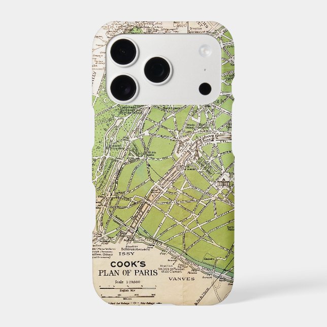 IPHONE 17 CASE ART 1920S MAP PARIS (Back)