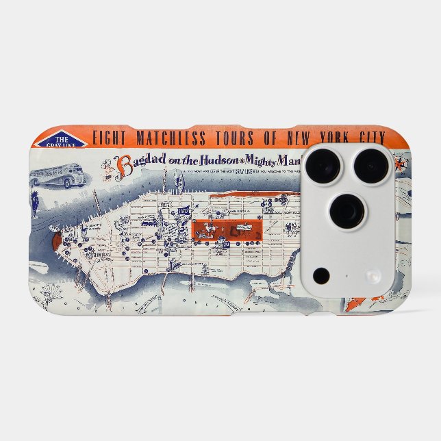IPHONE 17 CASE ART MCM MAP OF NEW YORK CITY (Back Horizontal)