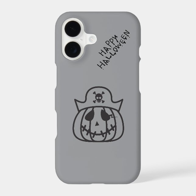 iPhone 17 Case Mate – Gray Cute Halloween Pumpkin (Back)