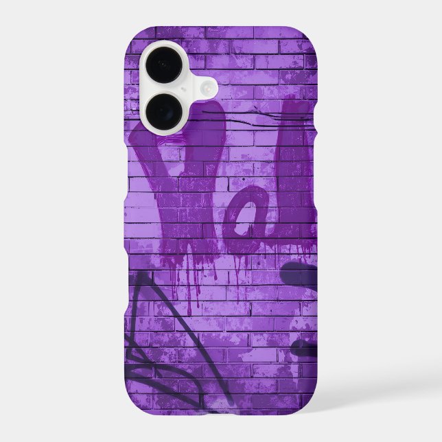 iPhone 17 Case Mate – Purple Brick Wall Art Design (Back)