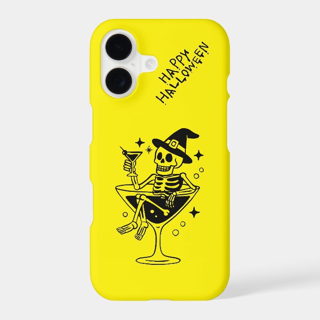 iPhone 17 Case Mate – Yellow  Halloween Skeleton (Back)