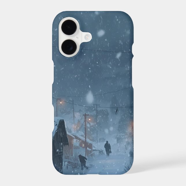 iPhone 17 Case with Snowstorm Design – Winter Bliz (Back)