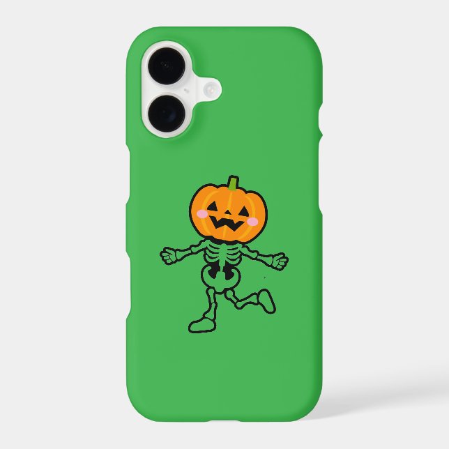 iPhone 17 Green Case – Cute Halloween Skeleton Des (Back)