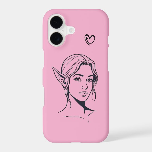 iPhone 17 Protective Case – Pink Female Elf Design (Back)