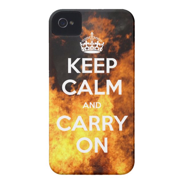 iPhone 4 Case-Mate Keep Calm and Carry On Fire Case-Mate iPhone Case (Back)