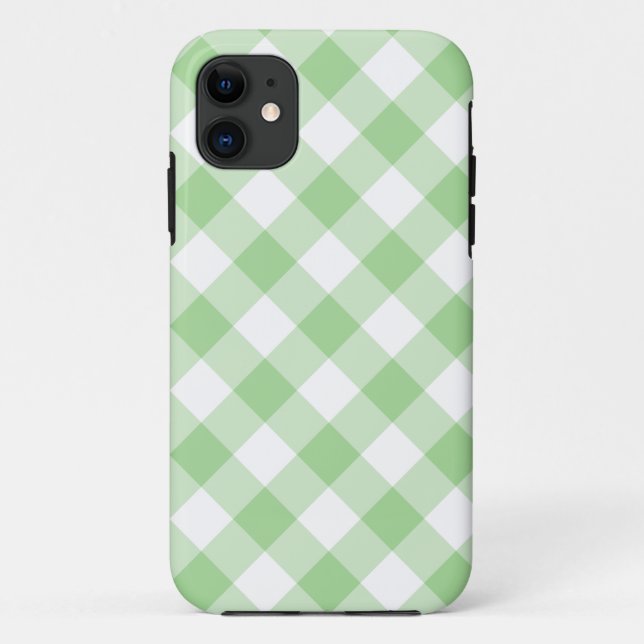 iPhone 5/5s Case-Mate Case: Green Check Gingham Case-Mate iPhone Case (Back)