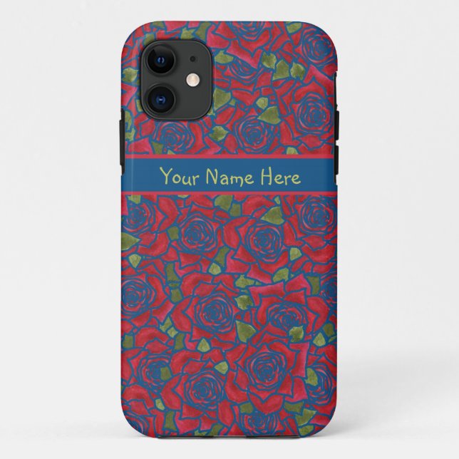 iPhone 5/5s Case-Mate Case: Red Roses, Personalise Case (Back)