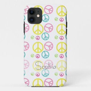 iPhone 5/5S Case Peace Colourful Personalised Name