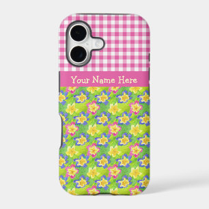 iPhone 5/5s Case Personalise: Primroses Gingham