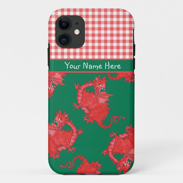 iPhone 5/5s Case to Personalise: Cute Red Dragon (Back)