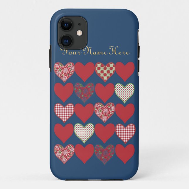 iPhone 5/5s Case to Personalise, Hearts and Roses (Back)