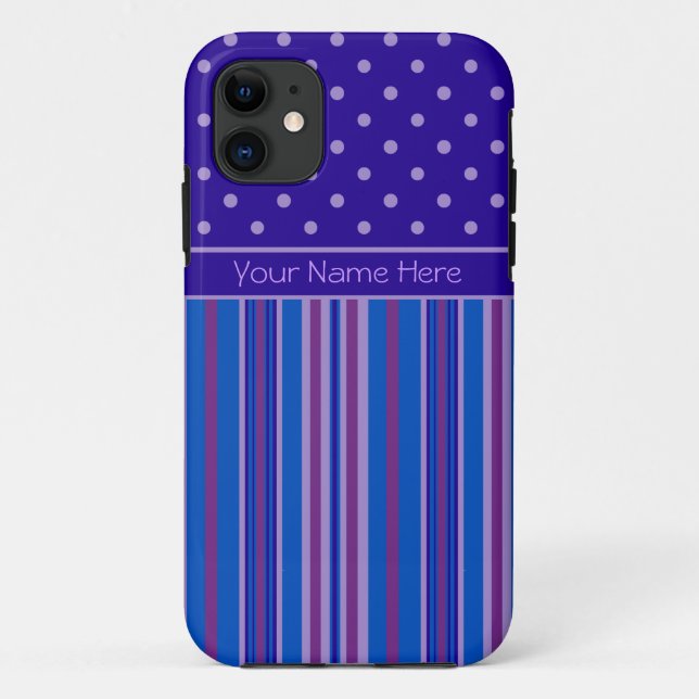 iPhone 5/5s Case to Personalise: Stripes, Polkas (Back)