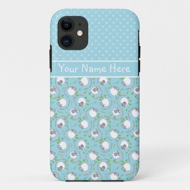 iPhone 5/5s Xtreme Case Blue Fun Sheep Patterns (Back)