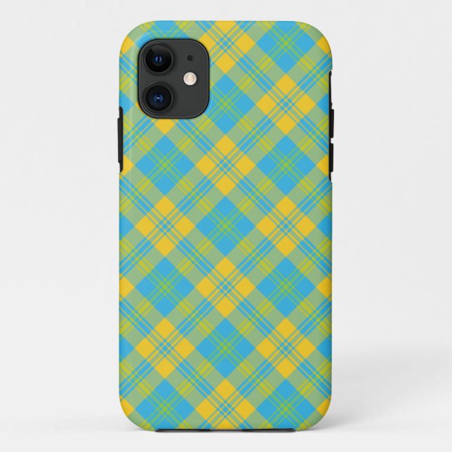 iPhone 5/5s Xtreme Case: Blue Yellow Green: Plaid Case-Mate iPhone Case (Back)