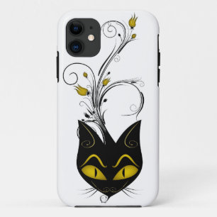 iPhone 5 Barely There Case Black Cat Yellow Flower