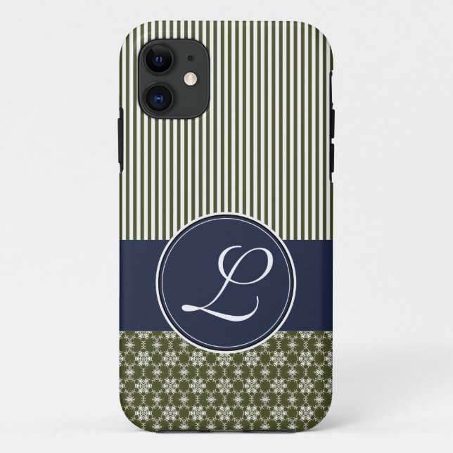 iPhone 5 Barely There Case Template Navy & Olive (Back)