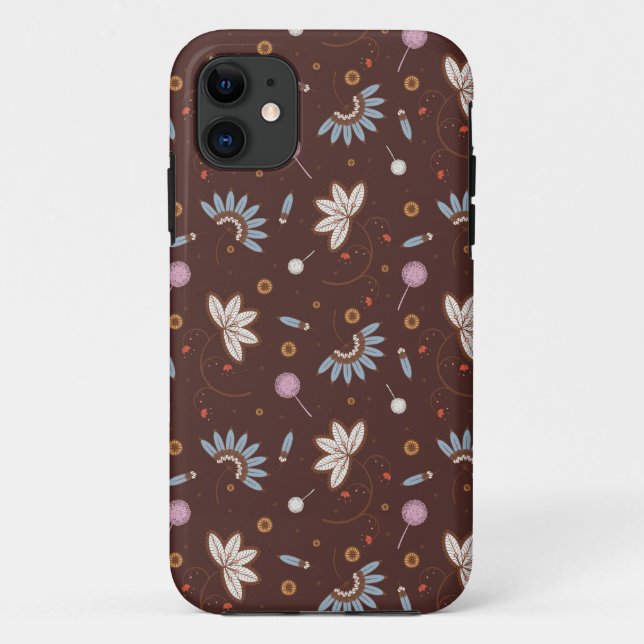 iPhone 5 case - Brown floral (Back)