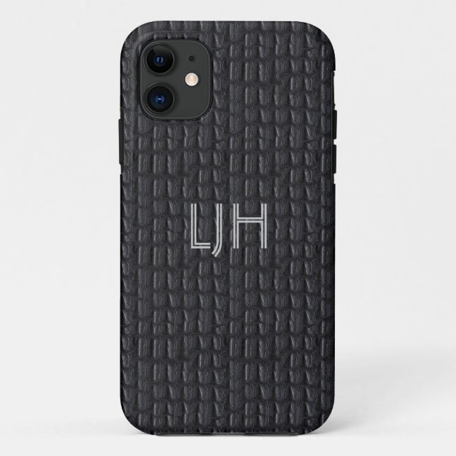 iPhone 5 Case Grey Grey Leather Look (Back)