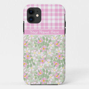 iPhone 5 Case-Mate Case: Pink Dogroses and Plaid 11 Case