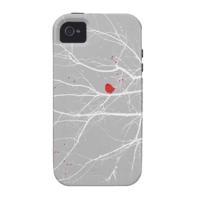 iPhone 5 Case Red Bird in Snow (Back)