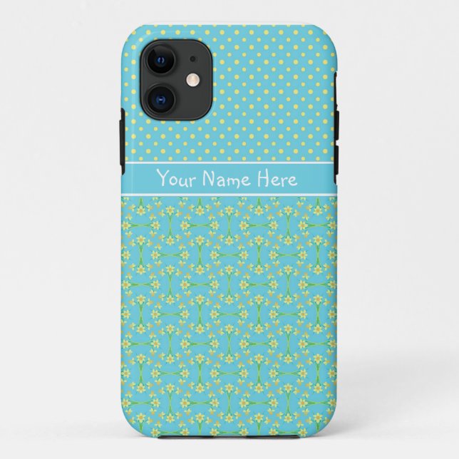iPhone 5 Case to Personalise Daffodils on Sky Blue (Back)