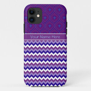 iPhone 5 Case to Personalise: Purple Chevrons